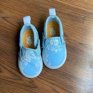 Toddler blue floral vans size 4